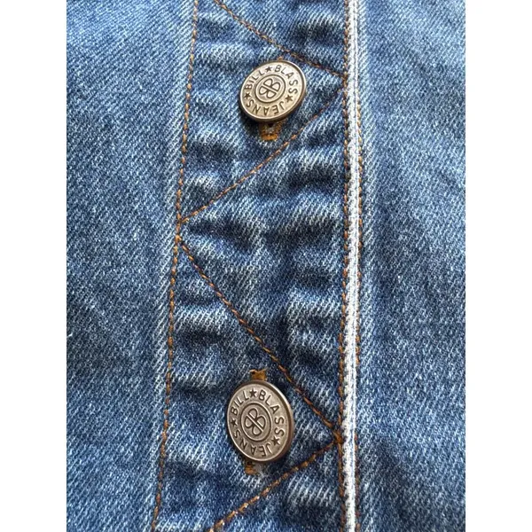Vintage Bill Bass jean blue denim vest 1X - Image 7
