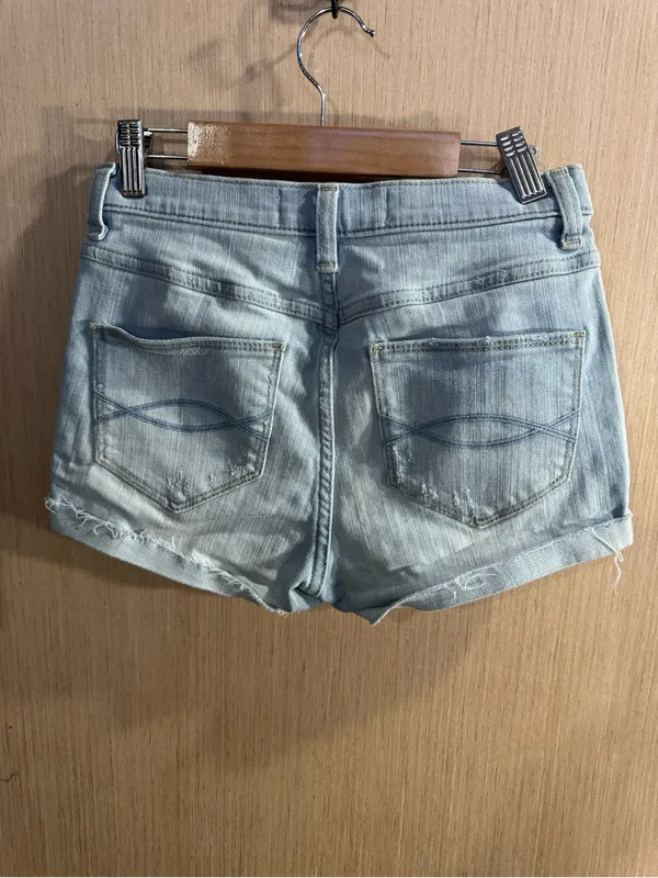 Women’s Abercrombie & Fitch Light Wash High Rise Denim Shorts Size 0 - Image 2