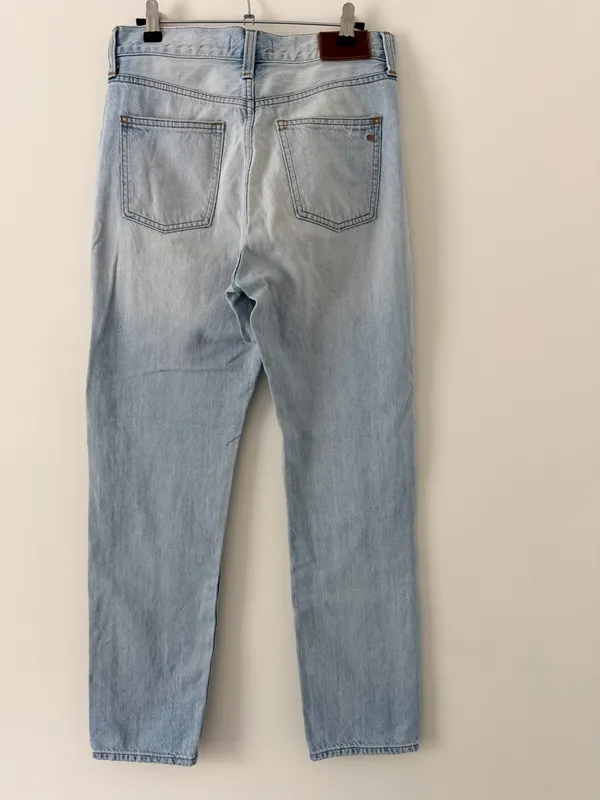 Madewell Perfect Summer Jean High Waisted Light Wash Straight Leg Jeans - Image 8