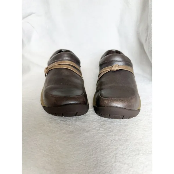 Womens shoes comfort flats slip clogs work merrell bracken 7.5 career brown tan - Image 3