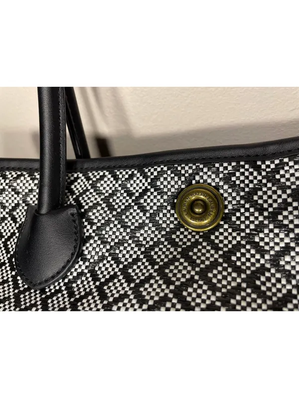 Lauren Ralph Lauren Millbrook Market Tote Geometric Preppy - Image 7