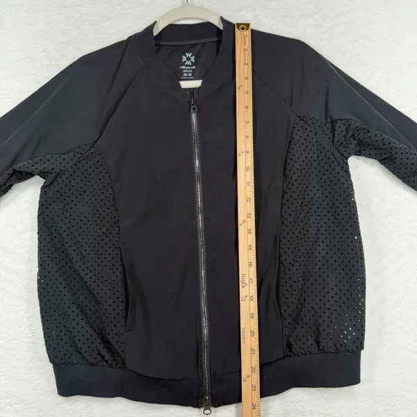 Without Walls M Medium Bomber Jacket Black Mesh Athletic Full Zip Lightweight - Image 12
