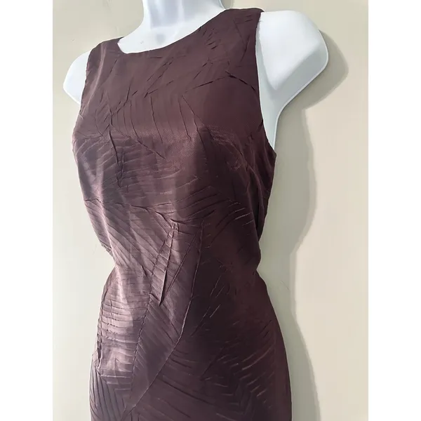 Ali Ro Women Dress Size 6 Plum‎ Textured Sheath Sleeveless Knee Length - Image 2