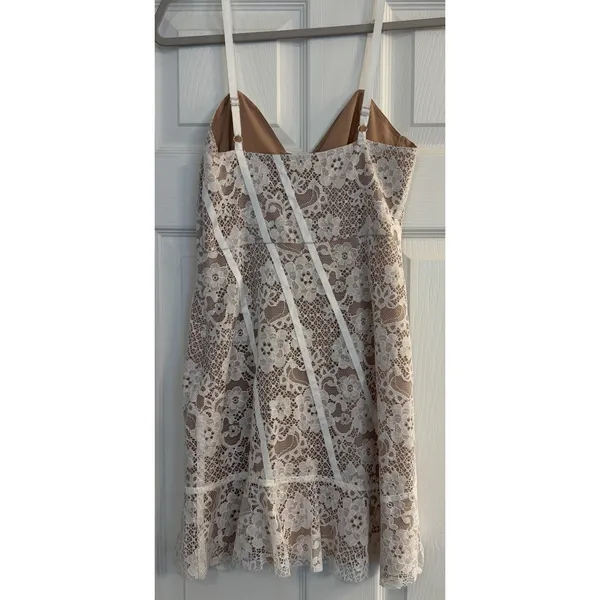 For Love & Lemons XS Cheyenne Lace Mini Dress Ivory Coquette Fairy‎ Schoolgirl - Image 4