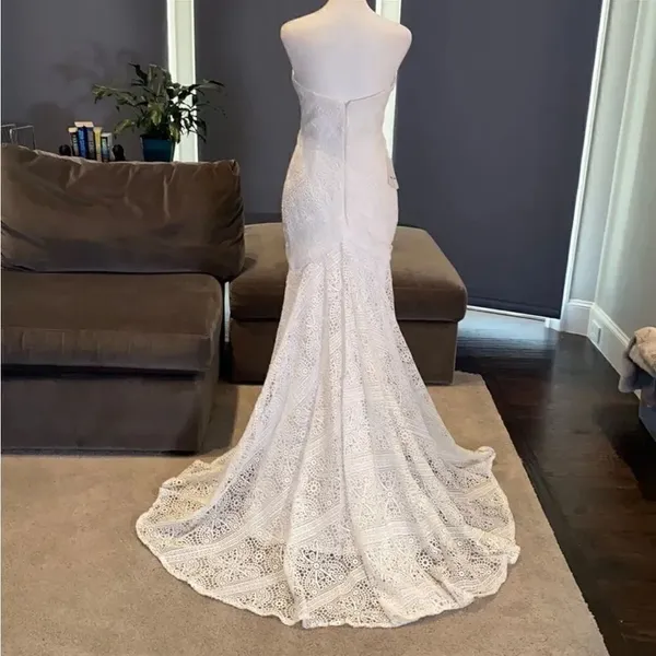 Women’s Bohemian Wedding Dress Zip Up Back with Ivory Lining Size 18W NWT - Image 9