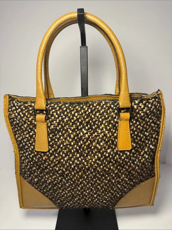 Prada Vintage “Stuoia Tweed” Mini Tote Bag - Image 5