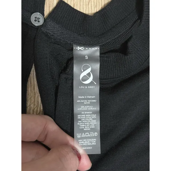 Lou & Grey Signaturesoft Jogger Jumpsuit Womens S Black Sleeveless Drawstring‎ - Image 4