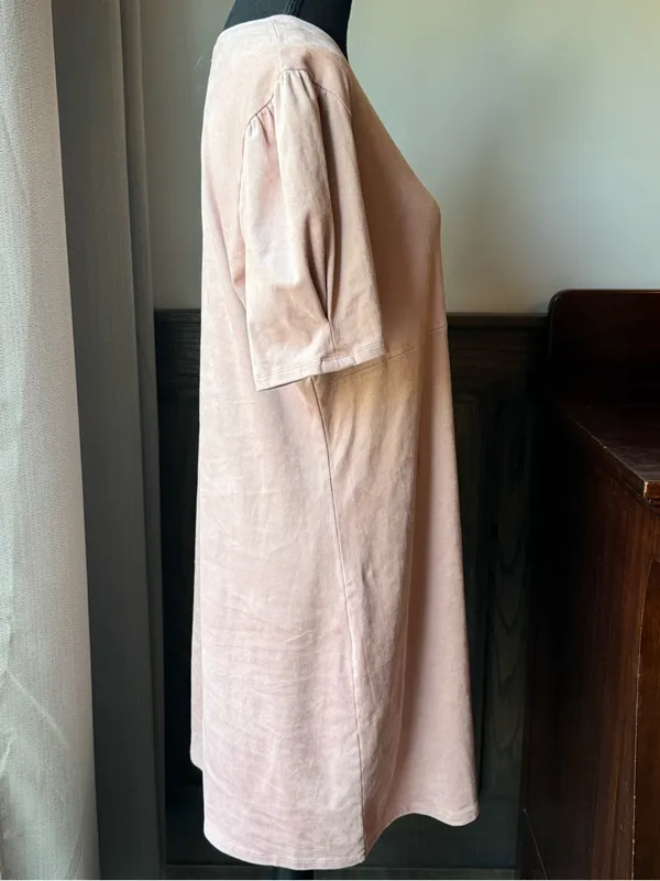 Another Love Soft Blush Pink Short Sleeve Casual Dress large Euc - Image 4