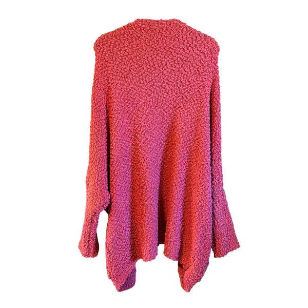 Umgee Large Rust Red Popcorn Knit Dolman Cardigan Sweater Warm Pockets - Image 6