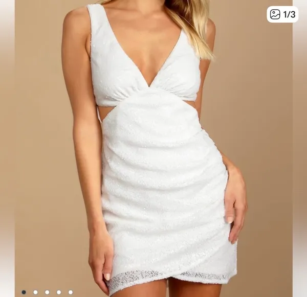 Lulus White sequence mini dress - Image 2