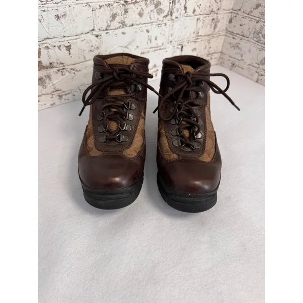 Coach Womens Hannah Brown Leather Signature‎ Monogram Canvas Hiking Ankle Boots - Image 2