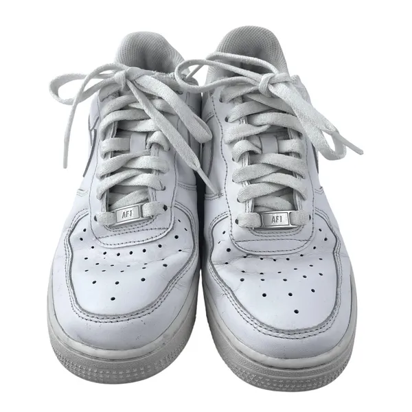 Nike Air Force 1 Women's White Leather Low Top Lace Up Athletic Sneakers Shoes 8 - Image 2