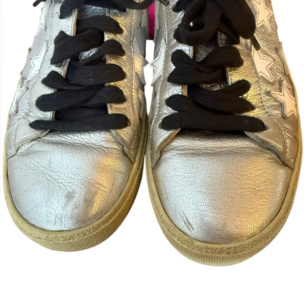 Saint Laurent Court Classic Silver Star Sneakers - Image 3