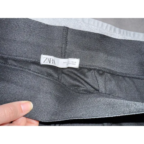 Zara Women‎ Size Large Drawstring Black Stretch Joggers Athletic Lounge Causal - Image 2