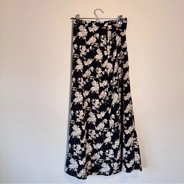 Vintage Maurice’s Black Yellow Floral Maxi Skirt Womens 4 Casual Fall Peasant - Image 7