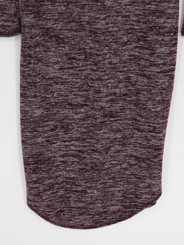 Wilfred Free Aritzia Dress Medoum Burgundy Marled Long Sleeve Scoop Neck Stretch - Image 12