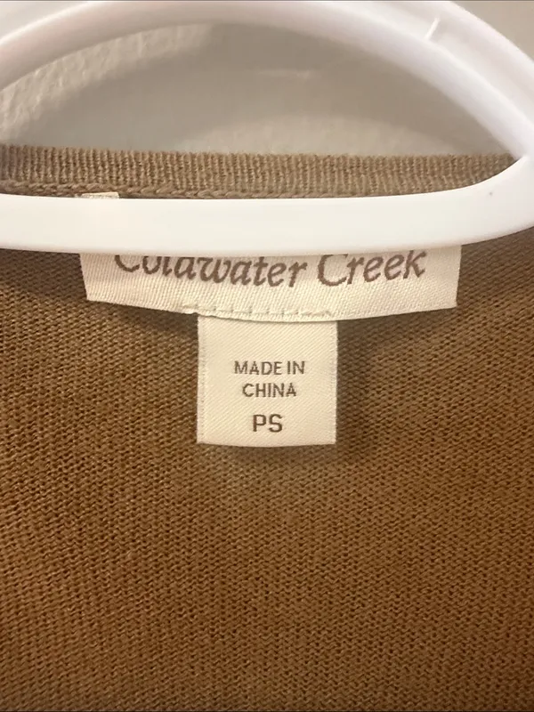Vintage Coldwater Creek Suede-Feel Fringe Cardigan Jacket petite small - Image 4