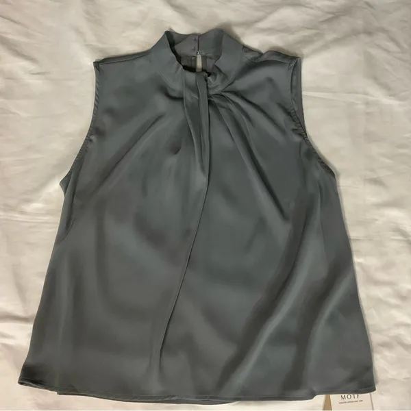 SHEIN MOTF Gray Sleeveless Blouse M NEW Corporate Siren Business Casual Classic - Image 3