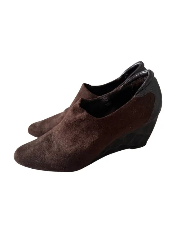 DONALD J PLINER Ferny Brown Suede Wedges Size 7 - Image 6