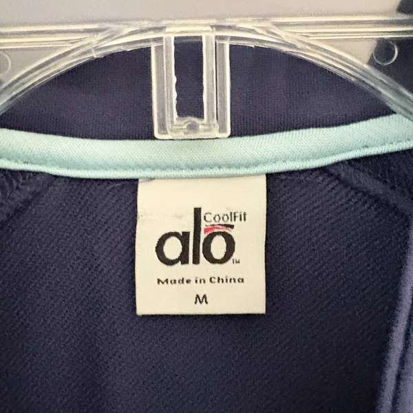 Alo Yoga CoolFit Jacket Womens Navy Blue Colorblock Full‎ Zip Running Medium - Image 4