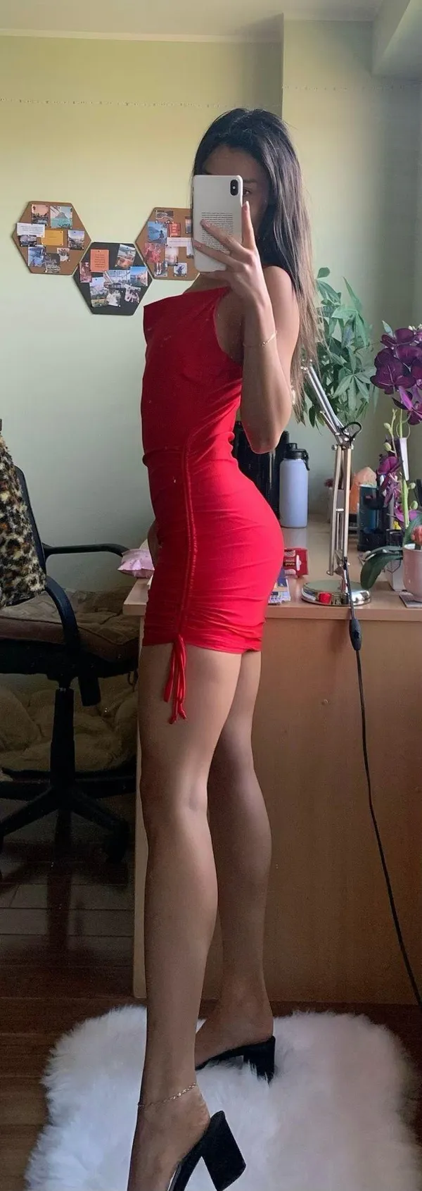 Dollskill Red Silk Dress - Image 2