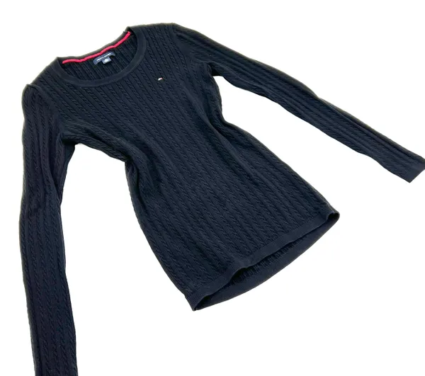 Tommy Hilfiger Round Neck Pullover Knit Top Blouse Sweater Shirt Long Sleeve Winter Casual Top T-shirt - Image 2