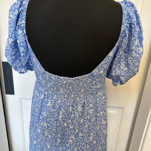 Altar’d State Empire Waist V Nevk Floral Blue Mini Dress NWOT - Image 6