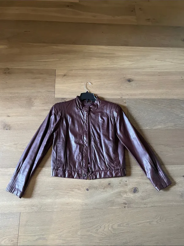 Fidelity Vintage Oxblood Leather Zip-Front Jacket - Image 9