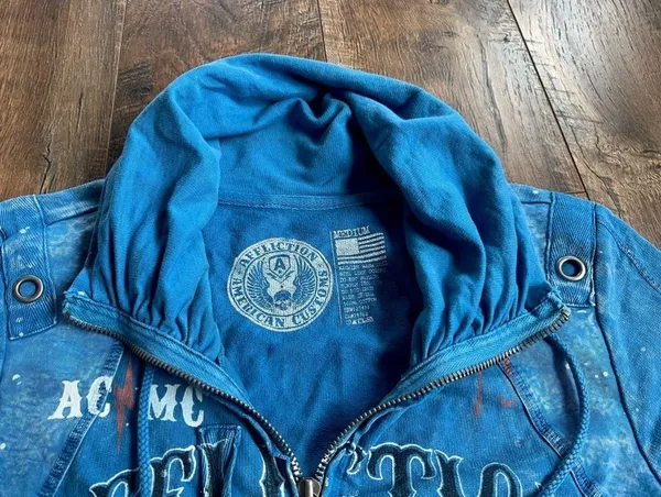 Affliction American Customs Moto Club LA Women’s Sz. M Zipper Top - Image 5