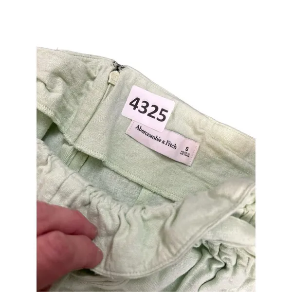 Abercrombie & Fitch Women's Small Linen Paperbag Shorts Mint Green 3 inch inseam - Image 8