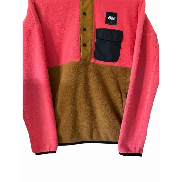 Picture Arcca 1/4 Snap Fleece Hot‎ Coral/Dark Golden Women's Size Small - Image 5
