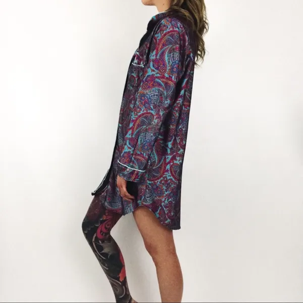Vintage Paisley Motif Nightshirt | Size M - Image 5