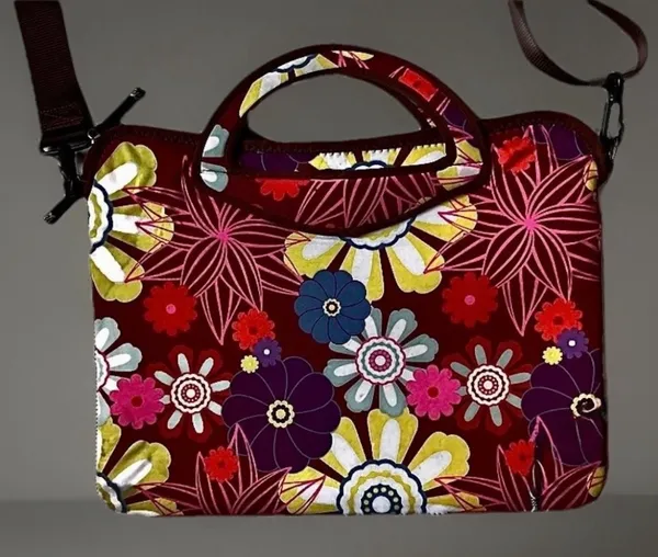 ie Floral Zippered Laptop Removable Shoulder Strap Messenger Bag 16” X 12” - Image 5