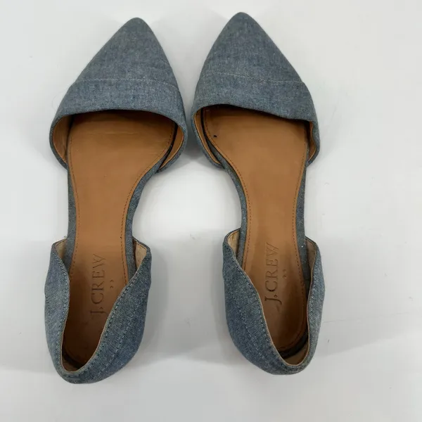 J. Crew blue Denim D’Orsay chambray Flats Pointed Toe slip on preppy Size 6.5 - Image 3