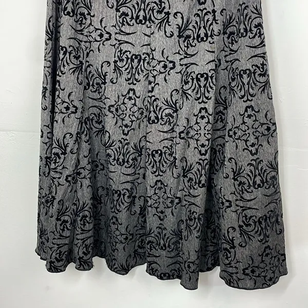 J. Jill Flared Skirt Velvet design side Zipper size 14 - Image 3