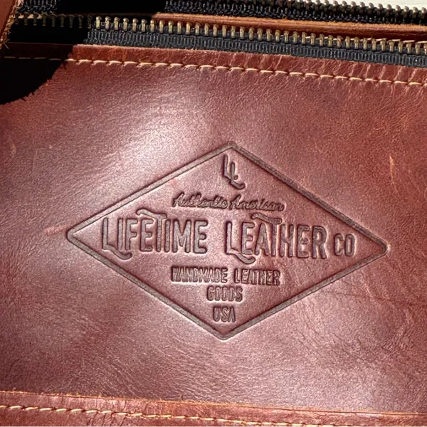 Lifetime Leather Co Brown Leather Large Tote Bag USA Handmade Zip Top - Image 15