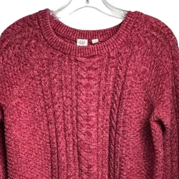 GAP Women's‎ Pink Cable Knit Pullover Sweater Size M Casual Fall - Image 5