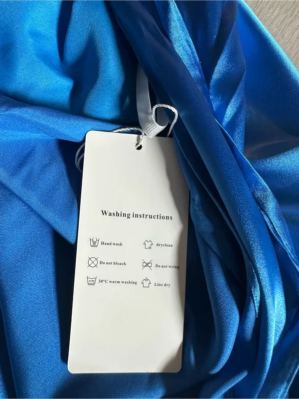 Monvelli Satin Maxi Slip Dress Blue Size 4 NWT - Image 10