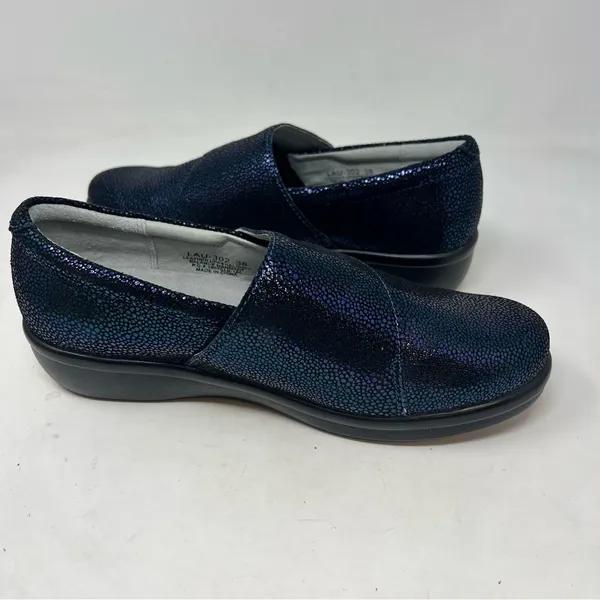 Alegria Lauryn LAU-302 Womens 38 8-8.5 Cosmos Blue Metallic Leather Clogs - Image 5