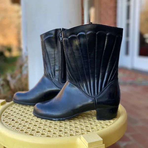 Vintage 70s Sears Waterproof Seashell Winter Boots Black Size 8 - Image 2