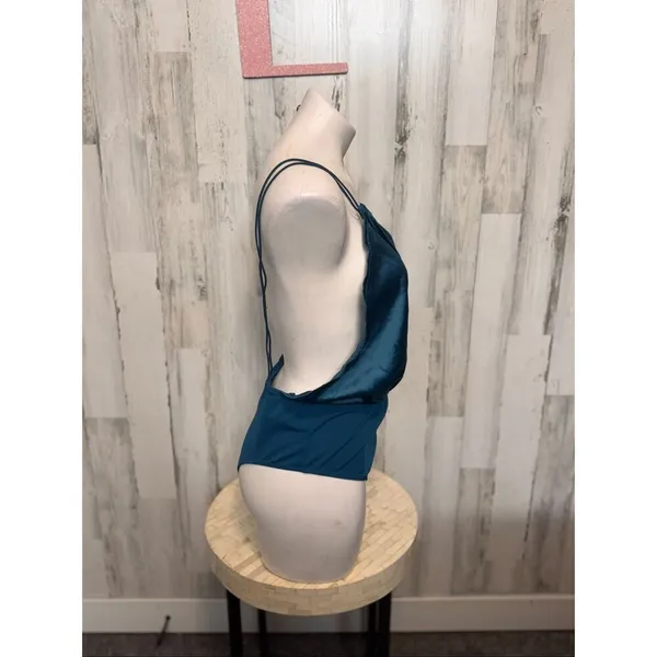 Curve teal satin bodysuit (size 0XL) - Image 3