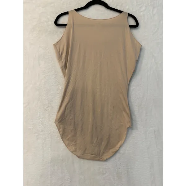 Spanx by Sara Blakely Womens 2X Bodysuit Shapewear Tan Sleeveless Scoop‎ Neck - Image 6