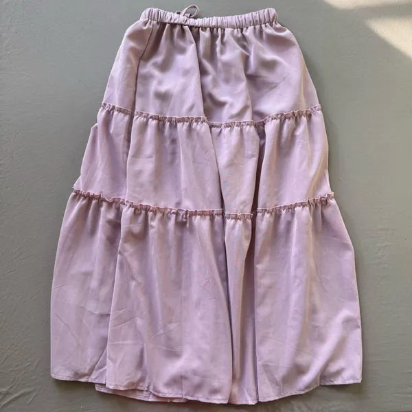 Chiffon Tiered Midi Skirt Purple - Image 4
