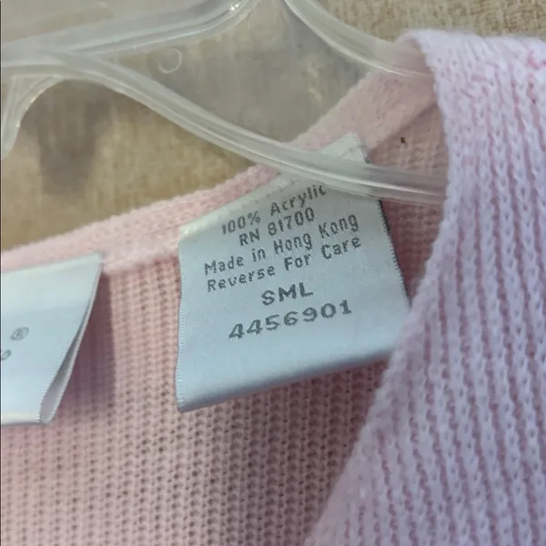 Light Pink Cardigan Sweater small - Image 5