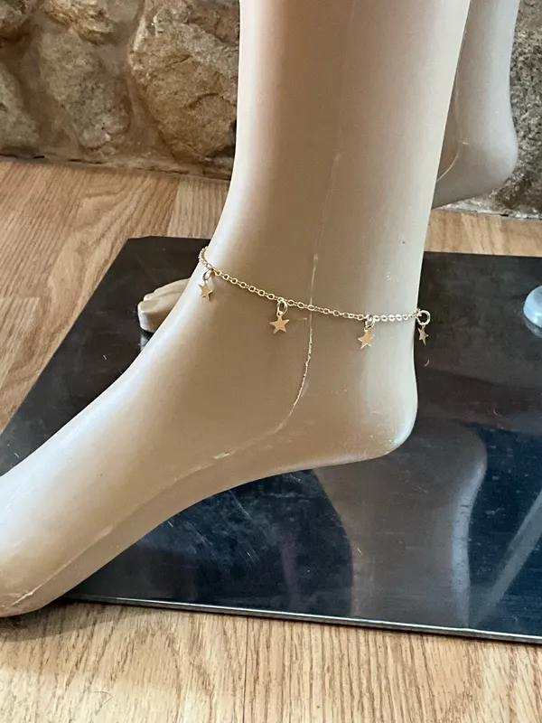 Gold Star Charm Anklet - Image 4