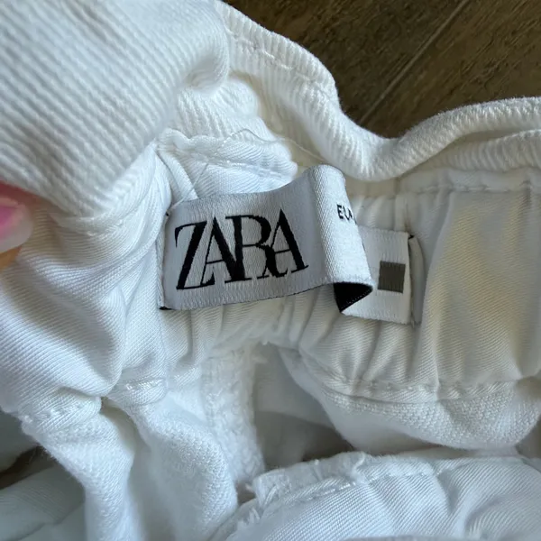 ZARA Size 2 White Paperbag Jeans - Image 7