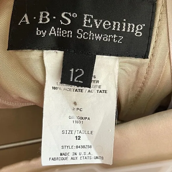 Vintage ABS Evening Strapless Dress Size 12 - Image 8
