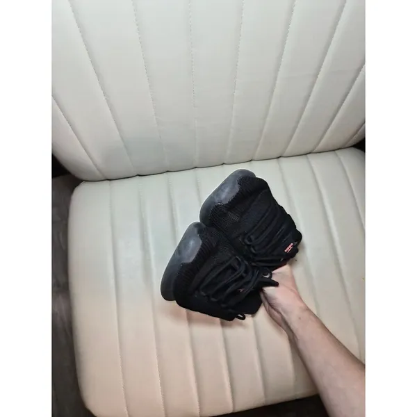adidas Black Knit Low-Top Sneakers with Pink Trefoil - Image 9