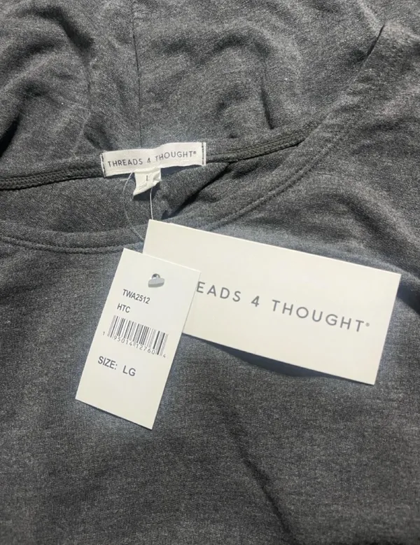 Threads 4 Thought Sweater Sz L Kelli Open Back Overlay MODAL Blend Everday Wear - Image 5