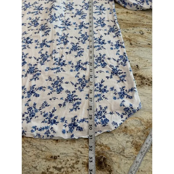 Eileen‎ West Nightgown M Floral 100% Cotton Flannel Cottagecore Grannycore Warm - Image 9